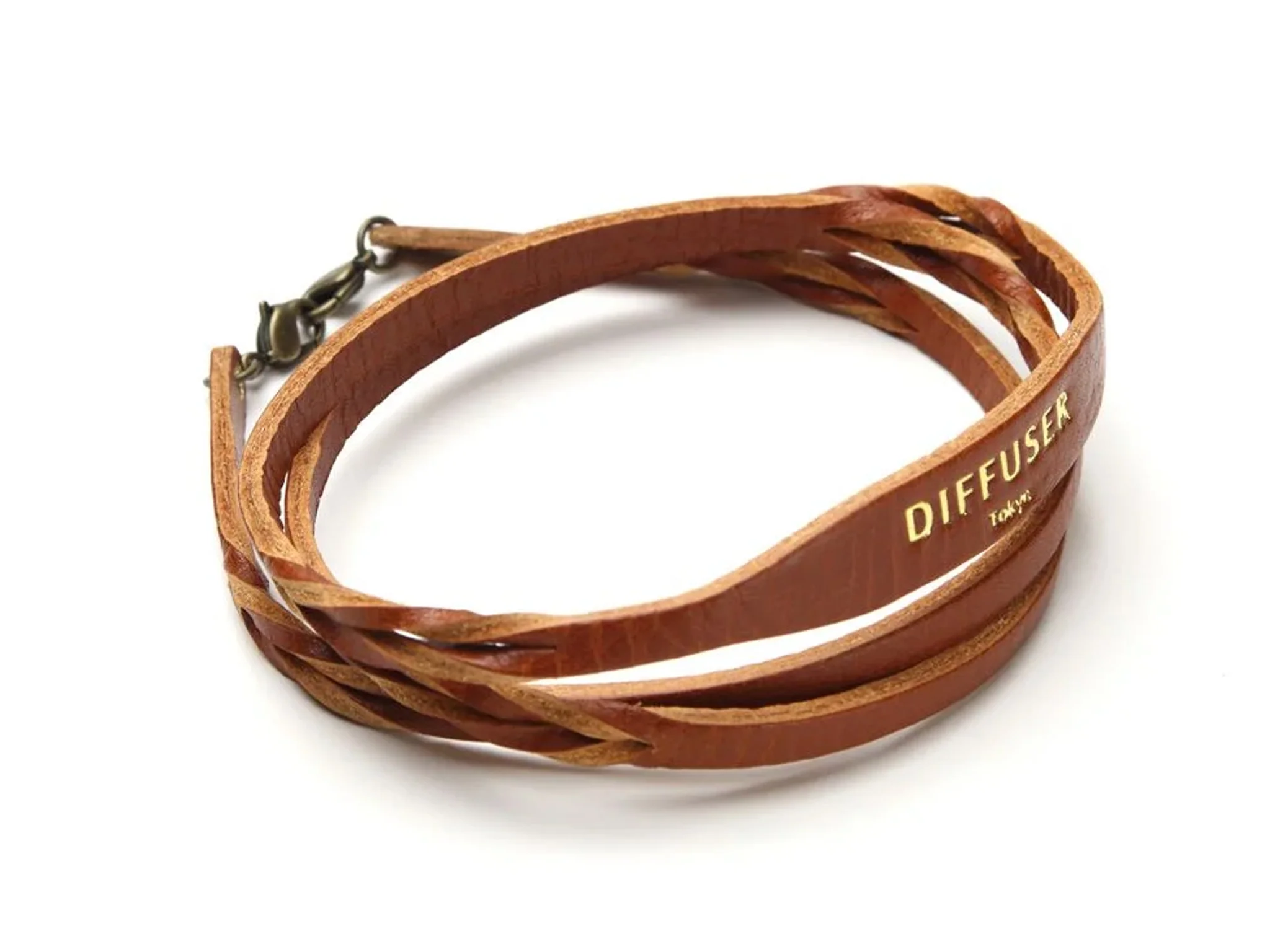 Diffuser Tokyo Twisted Leather Soft Bracecord (Orange) - Image 2